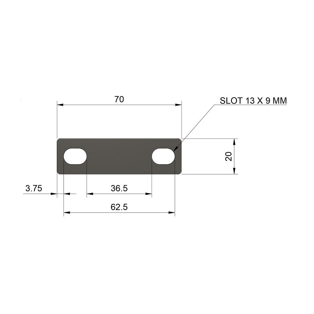 Copper Bus Bar Size – L 70mm X W 20mm